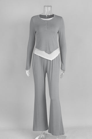 Layered Two-Piece Pants Set