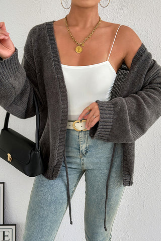Tie-Front Open Cardigan
