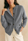 Buttoned Round Neck Cardigan