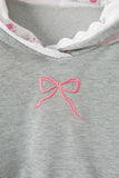 Bow Accent Hoodie Sweatshirt
