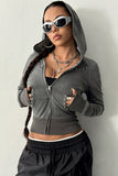 Stylish Hooded Zip-Up Sweatshirt