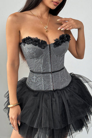 Floral Embellished Bustier Top