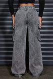Cargo Pocket Wide Leg  Jeans