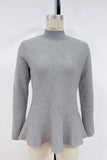 Mock-Neck Sweater with Flared Hem