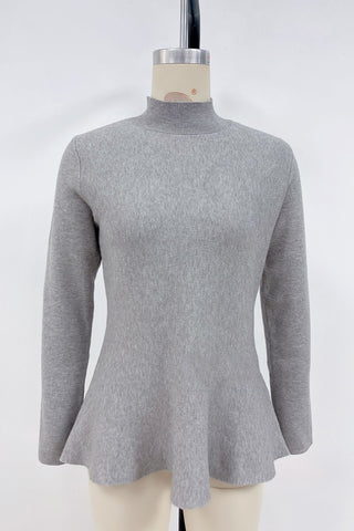 Mock-Neck Sweater with Flared Hem