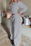 Button-Front Lounge Pants Set