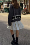 Trendy Graphic Button Cardigan