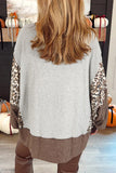 Relaxed Animal Print Patchwork Sweatshirt