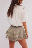Lace-Trim Eyelet Skort
