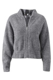 Zip-Up Ribbed Cardigan
