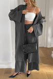 Relaxed Open-Front Pants Set