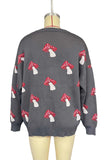 Playful Mushroom Pattern Sweater