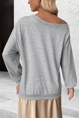 Off-Shoulder Floral Sweatshirt
