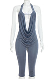 Halter Draped Pants Set