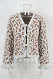 Tie-Front Leopard Print Cardigan