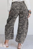 Zebra Print Wide Leg Jeans