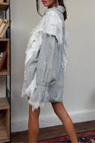 Lace-Trim Button-Front Short Set
