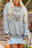 Chic Sequined Skull Sweatshirt