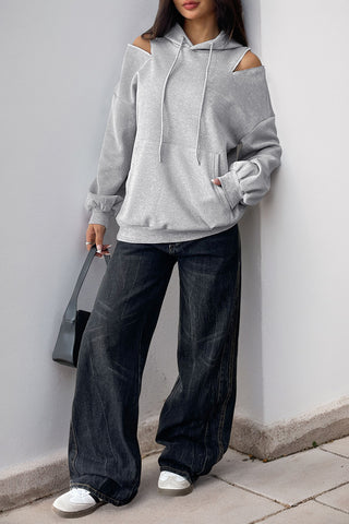 Cut-Out Shoulder Hoodie