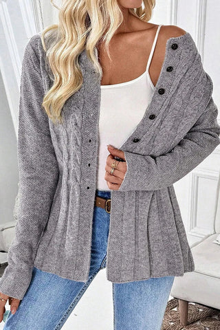 Cable Knit Button Cardigan