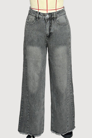 High-Waisted Straight-Leg Jeans