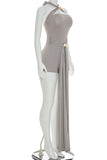 Halter Neck Wrap Romper