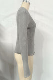 Button-Front Ribbed Cardigan