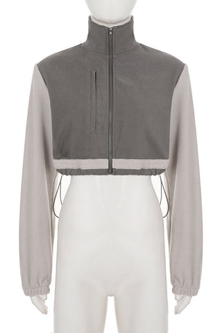 Zip-Front Cropped Jacket