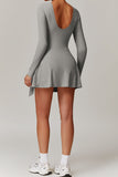 Long Sleeve Wrap Dress with Tie