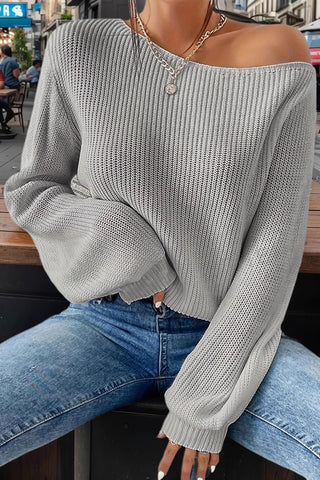 Off-Shoulder Knit Sweater