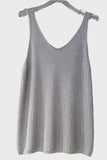 V-Neck Sleeveless Shimmer Top