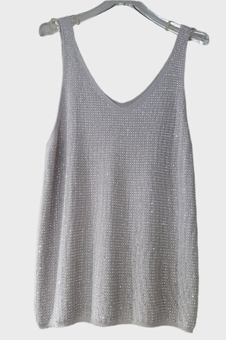 V-Neck Sleeveless Shimmer Top