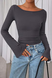 Elegant Wide-Sleeve Blouse