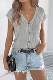 Button-Front Knit Cardigan