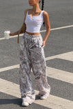 Wide-Leg Printed Casual Pants