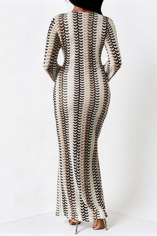 Elegant Long-Sleeve Casual Maxi Dress