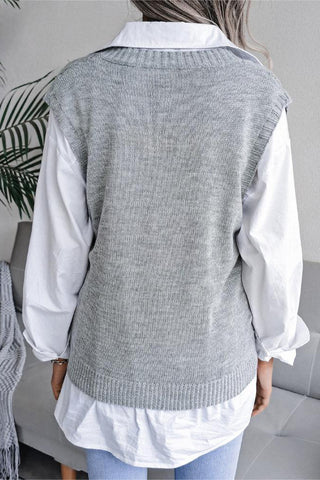 V-Neck Knit Vest