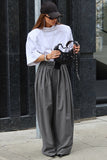 Pleated Wide-Leg Casual Pants