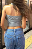 Halter Button-Front Tank Top