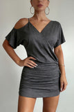 Off-Shoulder Casual Wrap Dress