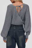 V-Neck Cross-Over Sweater