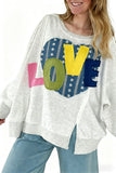 Oversized Appliqué Sweatshirt with Love Motif