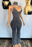 V-Neck Fit and Flare Jumpsuit