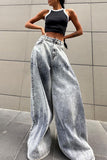 Oversized Wide-Leg Denim Jeans