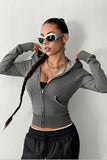 Stylish Hooded Zip-Up Sweatshirt