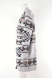Geometric Pattern Open-Front Cardigan