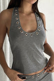 Grommet Detail Racer Tank