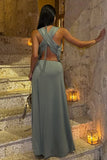 Sleeveless Draped Maxi Dress