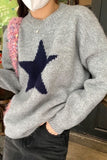 Star Patterned Oversized Sweater