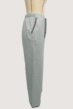 Wide-Leg Drawstring Casual Pants